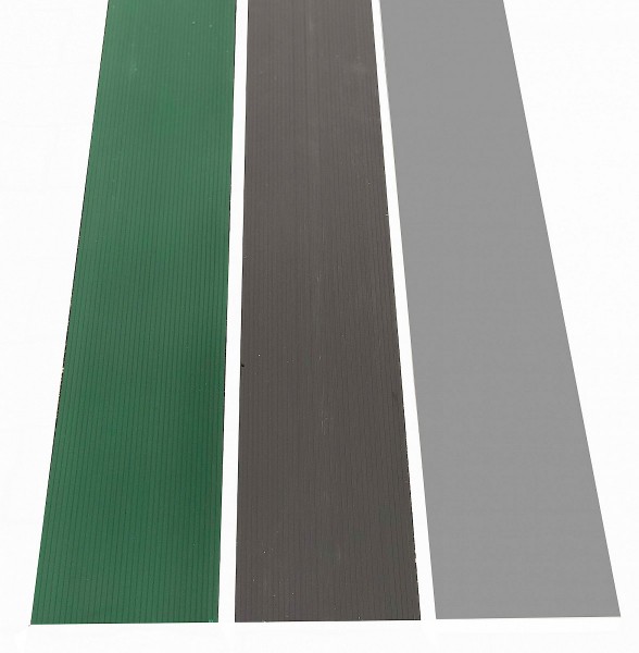Schichtschutzstreifen PP mit 3mm Rillen Grün/Anthrazit/Fenstergrau