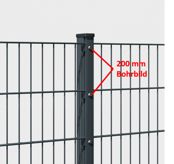 Pfosten mit Abdeckleiste zum Einbetonieren 200 mm BB